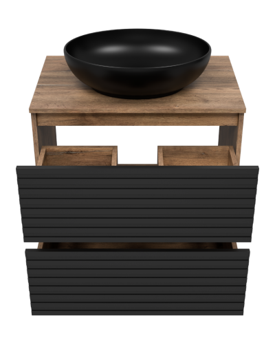 DAKOTA - 70 Тумба напольная 2 ящ.  (ДСП (Дуб Гал. Черный кварц)