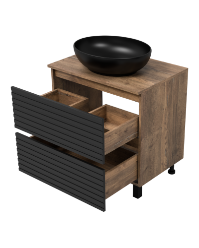 DAKOTA - 70 Тумба напольная 2 ящ.  (ДСП (Дуб Гал. Черный кварц)