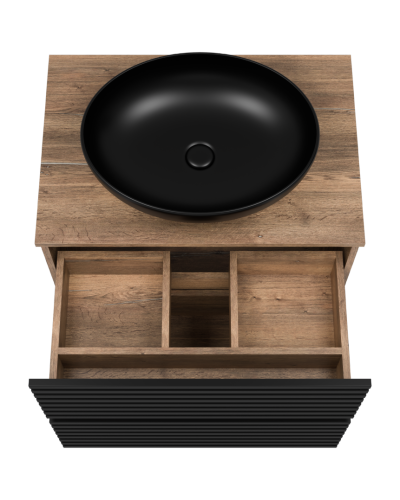 DAKOTA - 70 Тумба напольная 2 ящ.  (ДСП (Дуб Гал. Черный кварц)