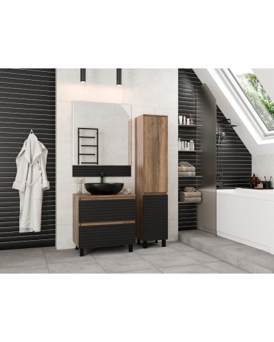 DAKOTA - 70 Тумба напольная 2 ящ.  (ДСП (Дуб Гал. Черный кварц)