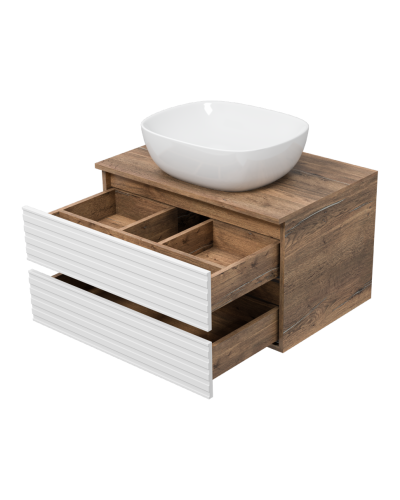 DAKOTA - 70 Тумба подвесная 2 ящ. (ДСП (Дуб Гал/ Белый)