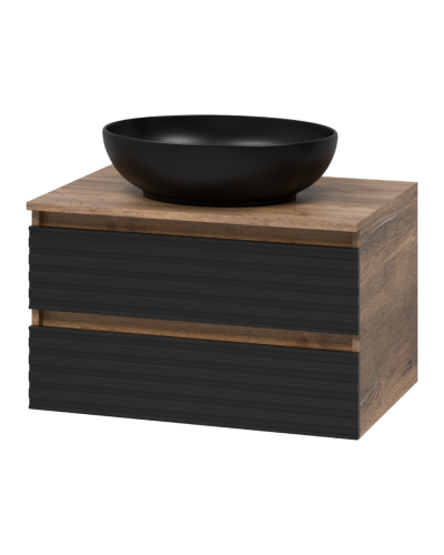 DAKOTA - 70 Тумба подвесная 2 ящ. (ДСП (Дуб Гал. Черный кварц)