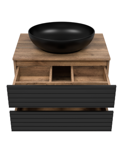 DAKOTA - 70 Тумба подвесная 2 ящ. (ДСП (Дуб Гал. Черный кварц)