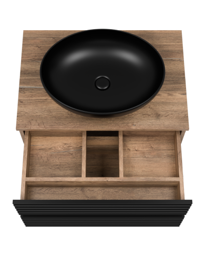 DAKOTA - 70 Тумба подвесная 2 ящ. (ДСП (Дуб Гал. Черный кварц)