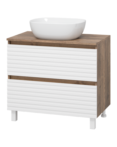 DAKOTA - 80 Тумба напольная 2 ящ.  (ДСП (Дуб Гал/ Белый)