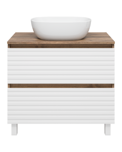DAKOTA - 80 Тумба напольная 2 ящ.  (ДСП (Дуб Гал/ Белый)