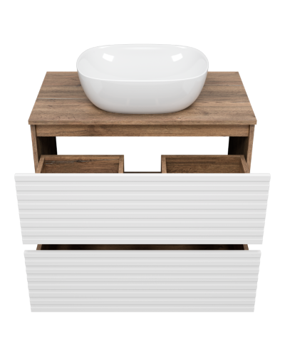 DAKOTA - 80 Тумба напольная 2 ящ.  (ДСП (Дуб Гал/ Белый)