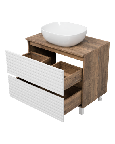 DAKOTA - 80 Тумба напольная 2 ящ.  (ДСП (Дуб Гал/ Белый)