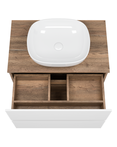 DAKOTA - 80 Тумба напольная 2 ящ.  (ДСП (Дуб Гал/ Белый)