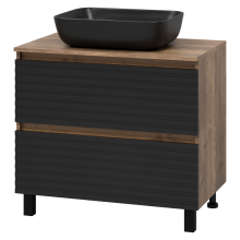 DAKOTA - 80 Тумба напольная 2 ящ.  (ДСП (Дуб Гал. Черный кварц)