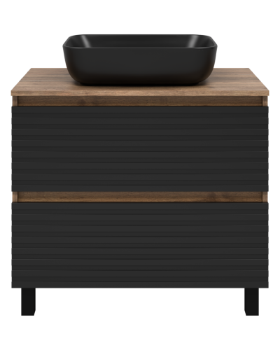 DAKOTA - 80 Тумба напольная 2 ящ.  (ДСП (Дуб Гал. Черный кварц)