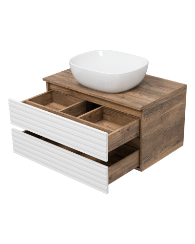 DAKOTA - 80 Тумба подвесная 2 ящ. (ДСП (Дуб Гал/ Белый)