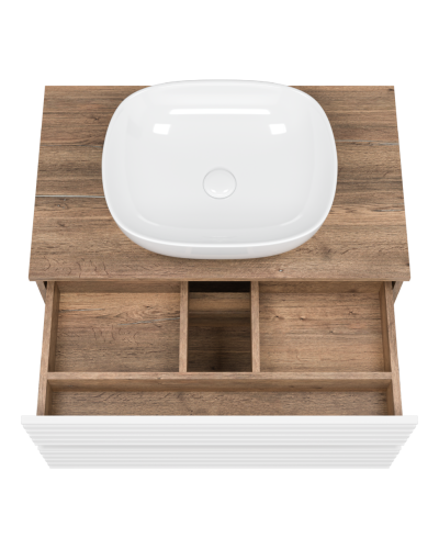 DAKOTA - 80 Тумба подвесная 2 ящ. (ДСП (Дуб Гал/ Белый)