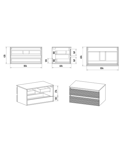 DAKOTA - 80 Тумба подвесная 2 ящ. (ДСП (Дуб Гал/ Белый)