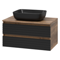 DAKOTA - 80 Тумба подвесная 2 ящ. (ДСП (Дуб Гал. Черный кварц)