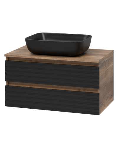 DAKOTA - 80 Тумба подвесная 2 ящ. (ДСП (Дуб Гал. Черный кварц)