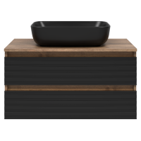 DAKOTA - 80 Тумба подвесная 2 ящ. (ДСП (Дуб Гал. Черный кварц)