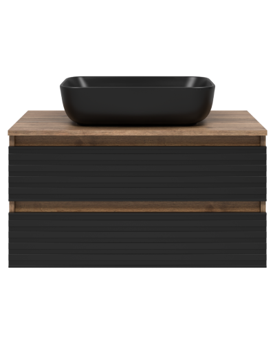 DAKOTA - 80 Тумба подвесная 2 ящ. (ДСП (Дуб Гал. Черный кварц)