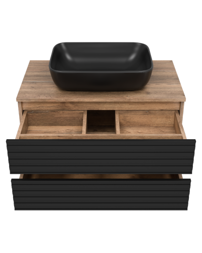 DAKOTA - 80 Тумба подвесная 2 ящ. (ДСП (Дуб Гал. Черный кварц)