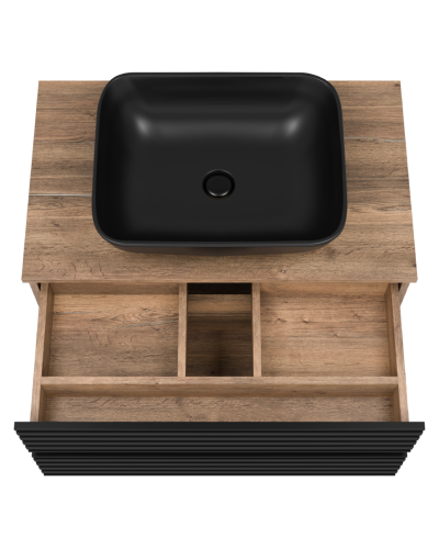 DAKOTA - 80 Тумба подвесная 2 ящ. (ДСП (Дуб Гал. Черный кварц)