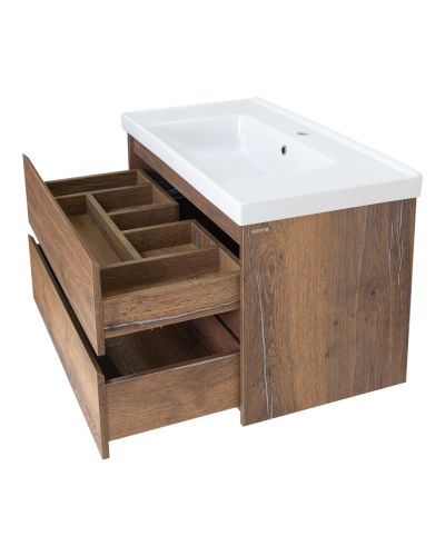 Dallas - 90 Тумба подвесная 2 ящ. ДСП (Дуб Галифакс)