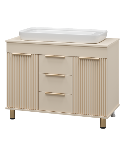 ENFIDA -100 Тумба напольная 3 ящ. бежевая мат. эмаль (Энфида)