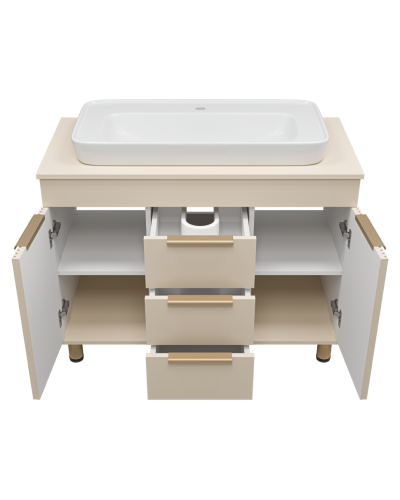 ENFIDA -100 Тумба напольная 3 ящ. бежевая мат. эмаль (Энфида)