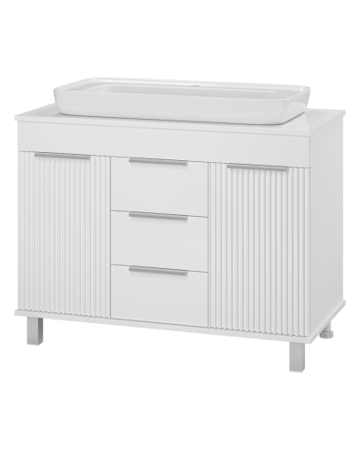 ENFIDA -100 Тумба напольная 3 ящ. белая мат. эмаль (Энфида)