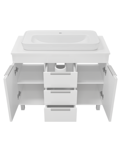 ENFIDA -100 Тумба напольная 3 ящ. белая мат. эмаль (Энфида)