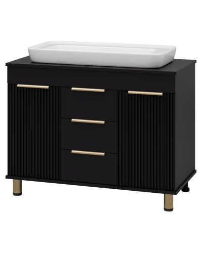 ENFIDA -100 Тумба напольная 3 ящ. черная мат. эмаль (Энфида)