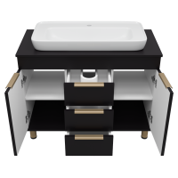 ENFIDA -100 Тумба напольная 3 ящ. черная мат. эмаль (Энфида)