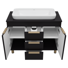 ENFIDA -100 Тумба напольная 3 ящ. черная мат. эмаль (Энфида)