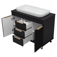 ENFIDA -100 Тумба напольная 3 ящ. черная мат. эмаль (Энфида)