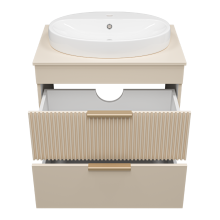 ENFIDA - 70 Тумба напольная 2 ящ. бежевая мат. эмаль (Энфида)