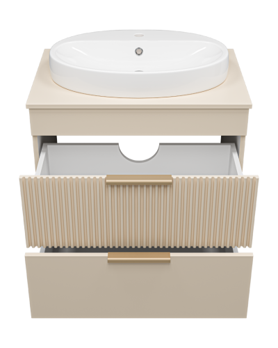 ENFIDA - 70 Тумба напольная 2 ящ. бежевая мат. эмаль (Энфида)