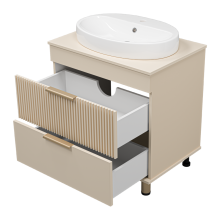 ENFIDA - 70 Тумба напольная 2 ящ. бежевая мат. эмаль (Энфида)