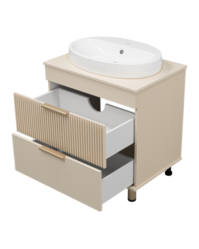 ENFIDA - 70 Тумба напольная 2 ящ. бежевая мат. эмаль (Энфида)