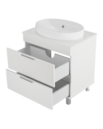 ENFIDA - 70 Тумба напольная 2 ящ. белая мат. эмаль (Энфида)