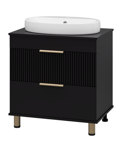 ENFIDA - 70 Тумба напольная 2 ящ. черная мат. эмаль (Энфида)