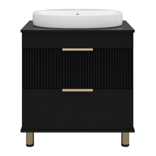 ENFIDA - 70 Тумба напольная 2 ящ. черная мат. эмаль (Энфида)