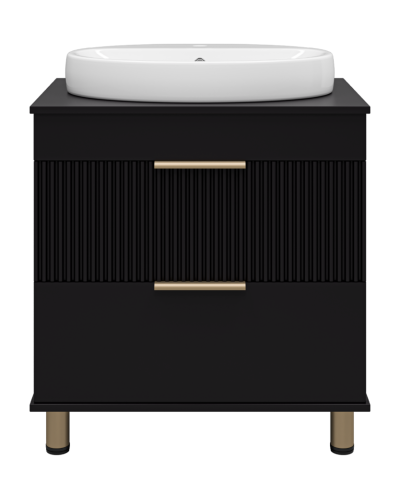 ENFIDA - 70 Тумба напольная 2 ящ. черная мат. эмаль (Энфида)