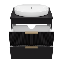 ENFIDA - 70 Тумба напольная 2 ящ. черная мат. эмаль (Энфида)