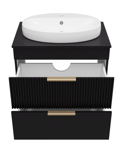 ENFIDA - 70 Тумба напольная 2 ящ. черная мат. эмаль (Энфида)