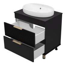 ENFIDA - 70 Тумба напольная 2 ящ. черная мат. эмаль (Энфида)
