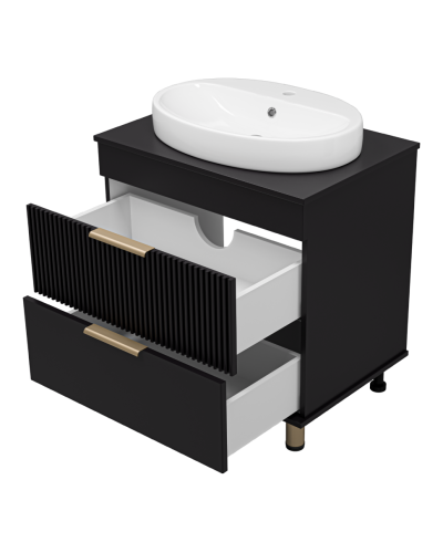 ENFIDA - 70 Тумба напольная 2 ящ. черная мат. эмаль (Энфида)