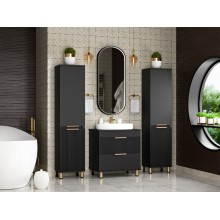 ENFIDA - 70 Тумба напольная 2 ящ. черная мат. эмаль (Энфида)