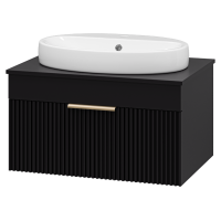 ENFIDA - 70 Тумба подвесная черная мат. эмаль 1 ящ.  (Энфида)