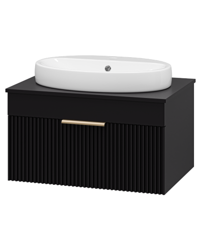 ENFIDA - 70 Тумба подвесная черная мат. эмаль 1 ящ.  (Энфида)