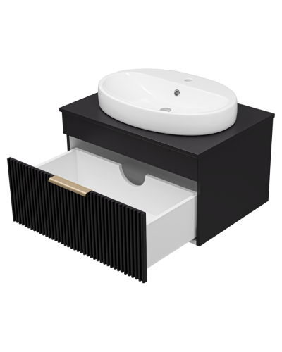 ENFIDA - 70 Тумба подвесная черная мат. эмаль 1 ящ.  (Энфида)