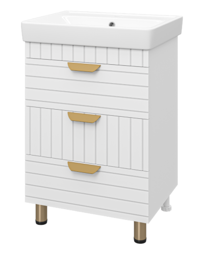 GLOSTER - 60 Тумба с 3 ящ. напольная, белый